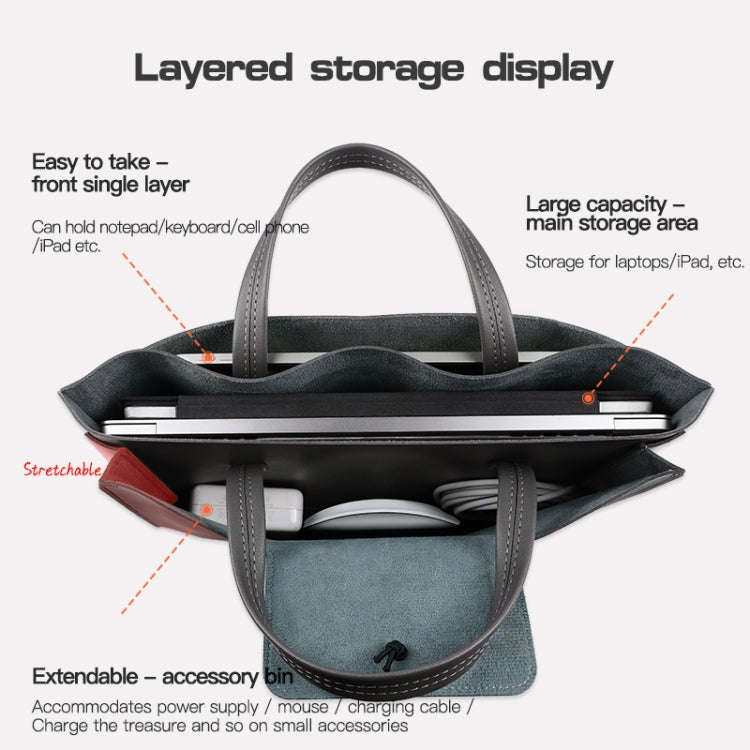 15-16 inch Universal Elastic Thread Button Portable Laptop Inner Bag(Black)