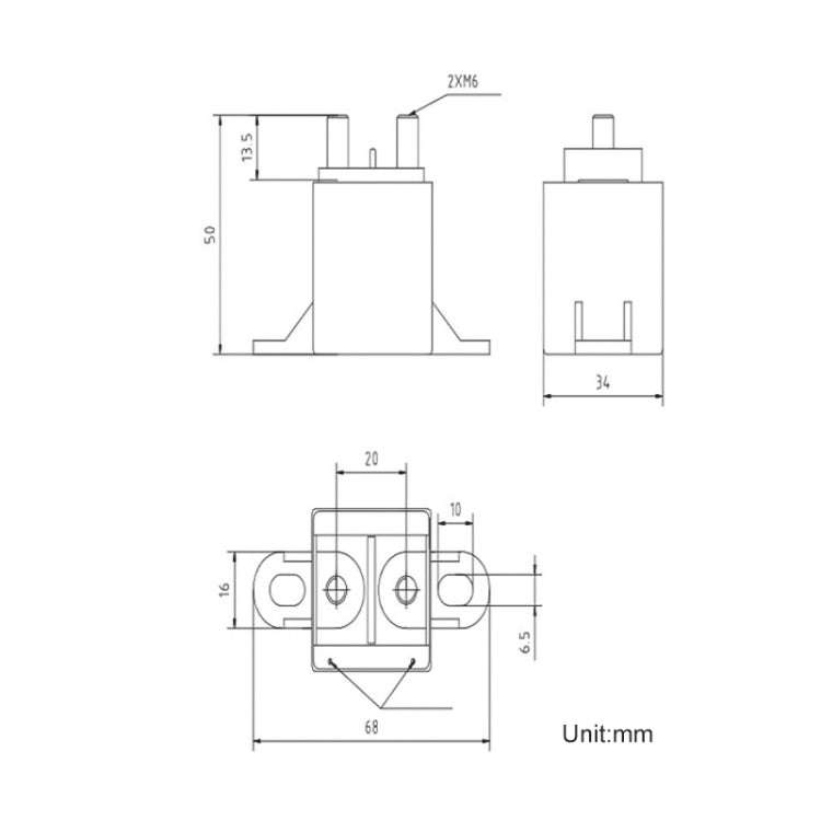 Car New Energy Arc Extinguishing DC 150A Contactor Start Relay, Rated Voltage:12V Long Time Type