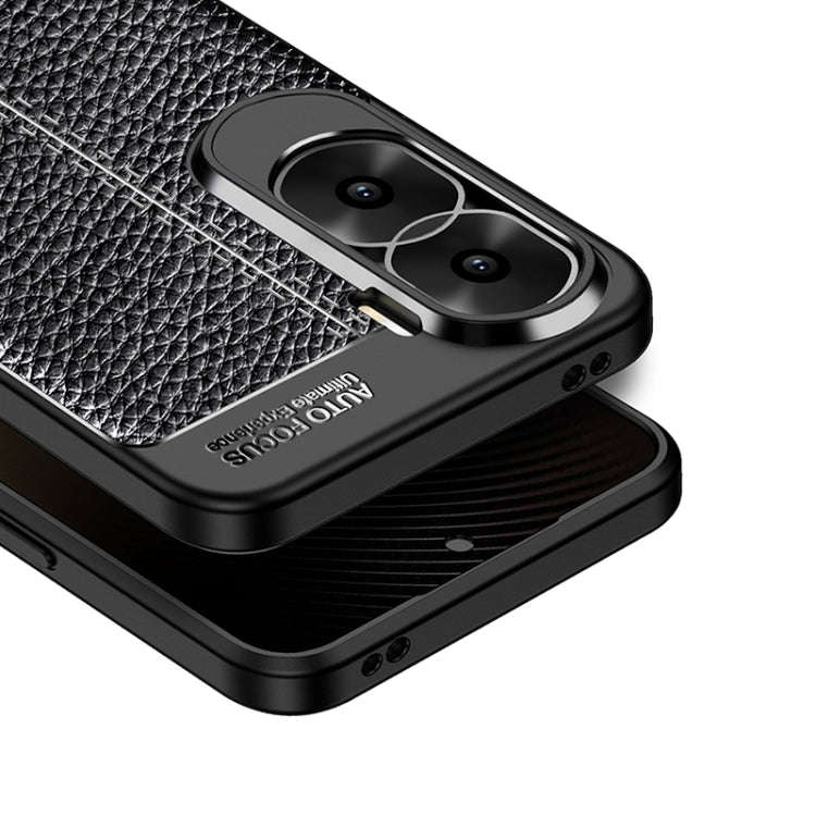 For Honor X50i 5G Litchi Texture Shockproof TPU Phone Case(Black)