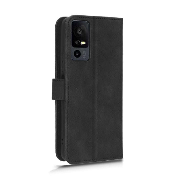For TCL 40 XL Skin Feel Magnetic Flip Leather Phone Case(Black)