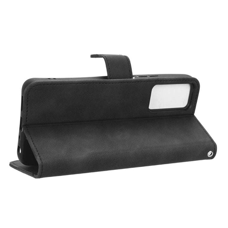 For TCL 40 XL Skin Feel Magnetic Flip Leather Phone Case(Black)