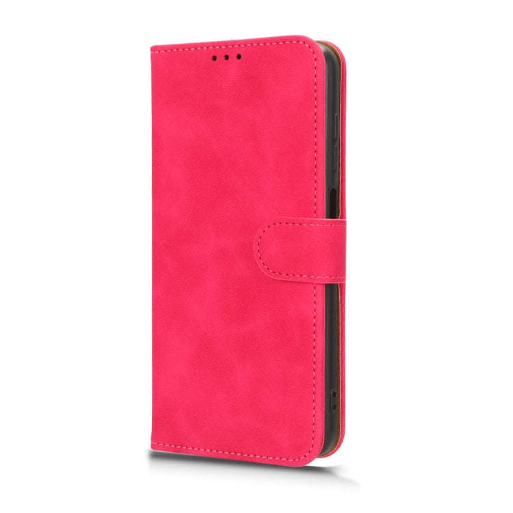 For Oukitel  C32 Skin Feel Magnetic Flip Leather Phone Case(Rose Red)