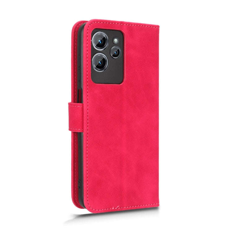 For Oukitel  C32 Skin Feel Magnetic Flip Leather Phone Case(Rose Red)