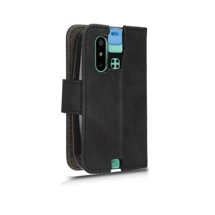 For Sharp MAMORINO6 Skin Feel Magnetic Flip Leather Phone Case(Black)