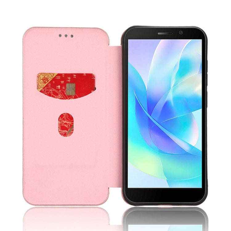 For DOOGEE X97 / X97 Pro Carbon Fiber Texture Flip Leather Phone Case(Pink)