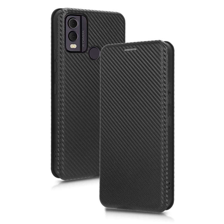 For Nokia C22 Carbon Fiber Texture Flip Leather Phone Case(Black)