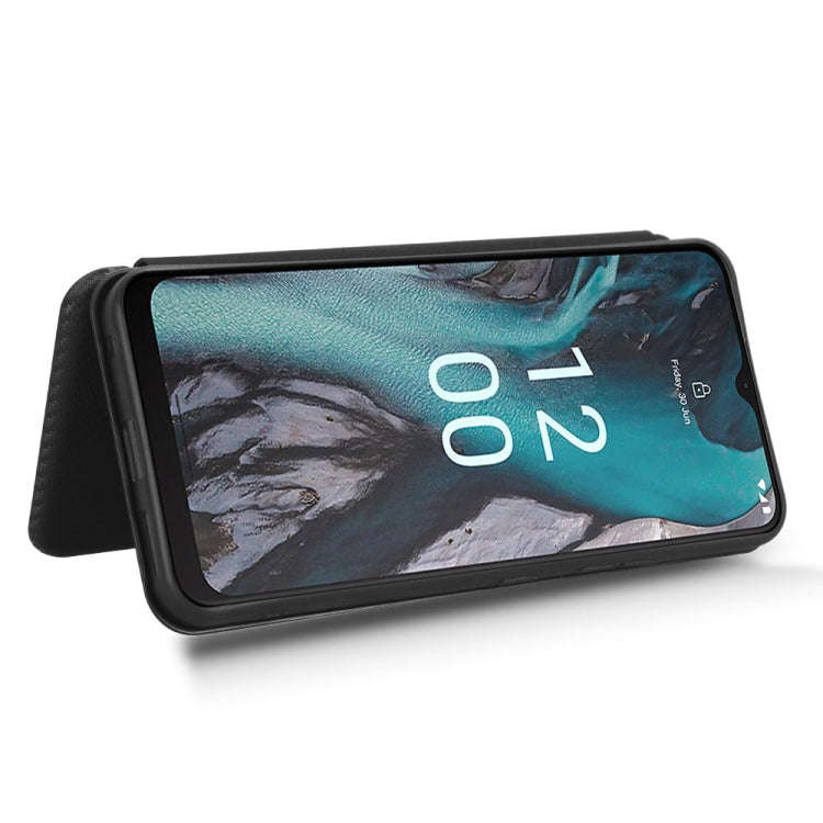 For Nokia C22 Carbon Fiber Texture Flip Leather Phone Case(Black)