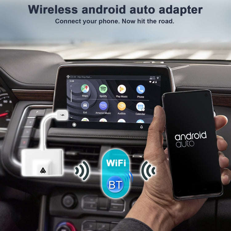 THT-020-3+ USB + USB-C / Type-C Wired to Wireless Carplay Adapter for Android Smartphone(White)