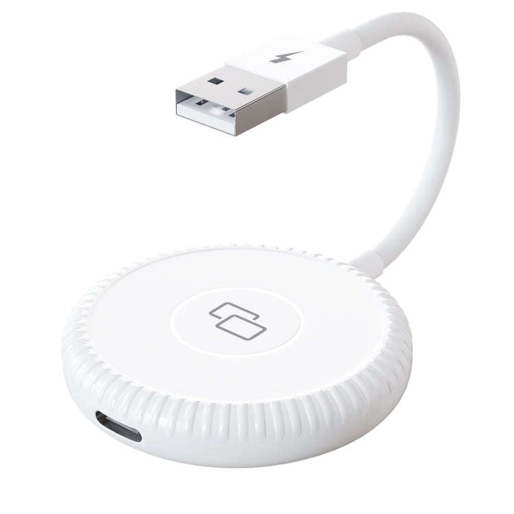 THT-020-6 USB + USB-C / Type-C Carplay Mirror Adapter for iPhone(White)