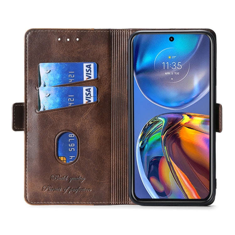 For Nokia C32 Contrast Color Side Buckle Leather Phone Case(Red + Black)