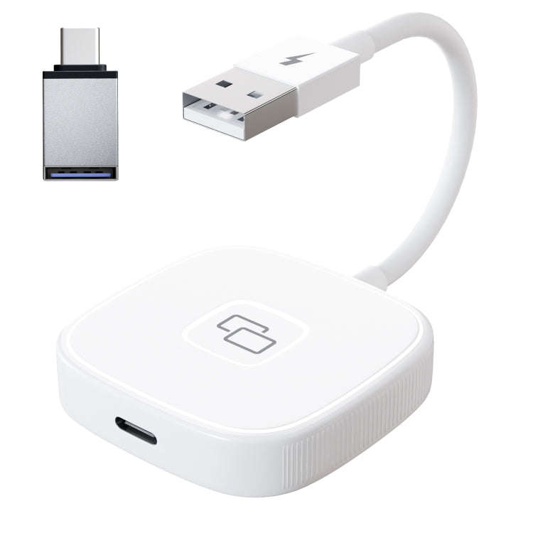 THT-020-7 USB + USB-C / Type-C Carplay Mirror Adapter for iPhone(White)