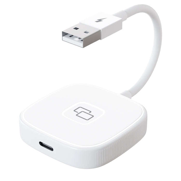 THT-020-7 USB + USB-C / Type-C Carplay Mirror Adapter for iPhone(White)