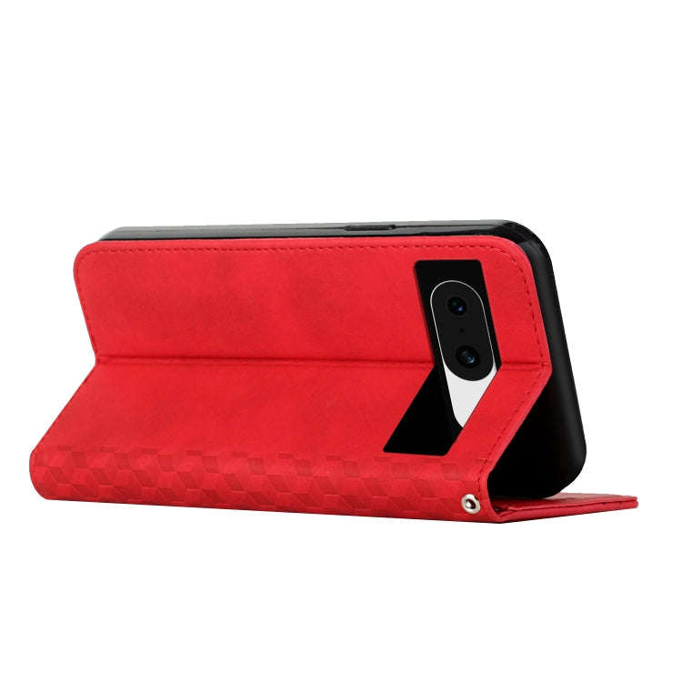 For Google Pixel 8 Diamond Pattern Skin Feel Magnetic Leather Phone Case(Red)