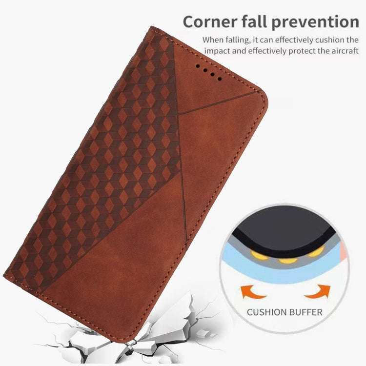 For Google Pixel 8 Pro Diamond Pattern Skin Feel Magnetic Leather Phone Case(Brown)