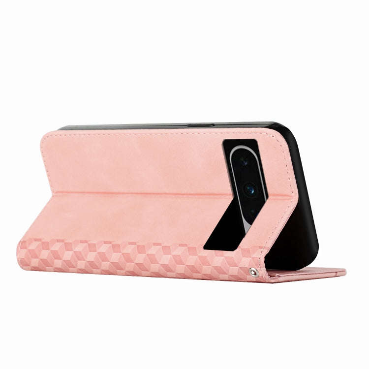 For Google Pixel 8 Pro Diamond Pattern Skin Feel Magnetic Leather Phone Case(Rose Gold)