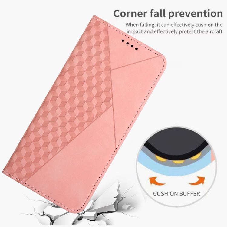 For Google Pixel 8 Pro Diamond Pattern Skin Feel Magnetic Leather Phone Case(Rose Gold)