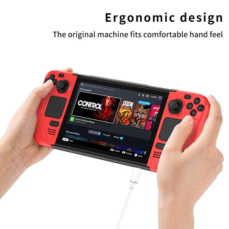 GKK For Steam Deck Color Contrast Anti-fall Game Console Case(Blue)
