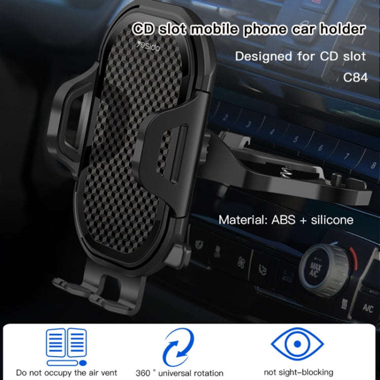 Yesido C84 360 Degree Rotating CD Port Car Phone Holder(Black)