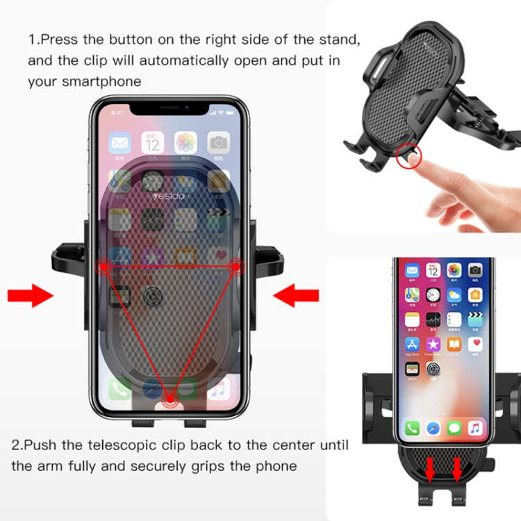 Yesido C84 360 Degree Rotating CD Port Car Phone Holder(Black)