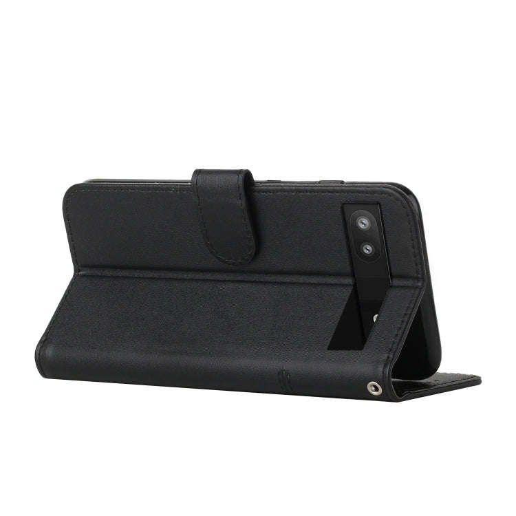 For Google Pixel 7a Stitching Calf Texture Buckle Leather Phone Case(Black)