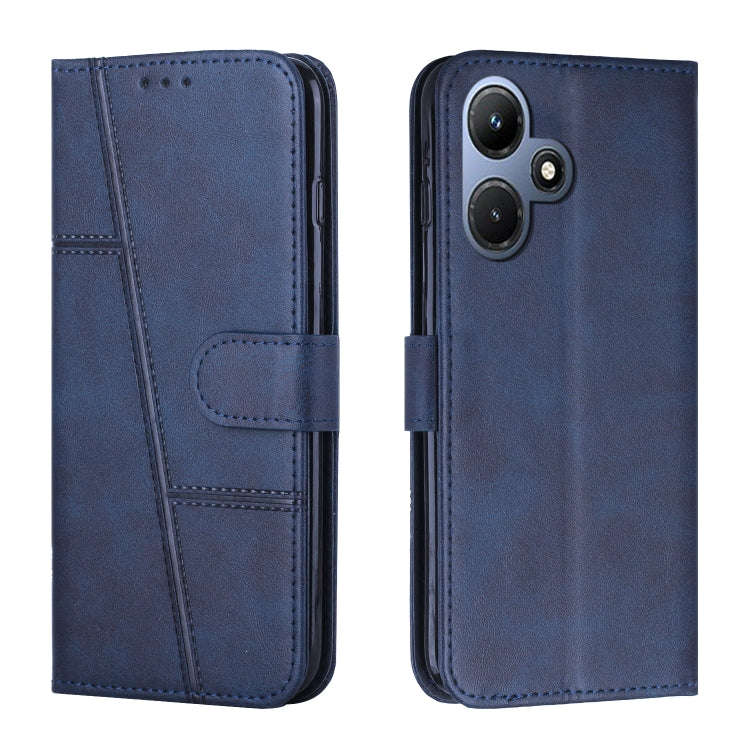 For Infinix Hot 30i Stitching Calf Texture Buckle Leather Phone Case(Blue)
