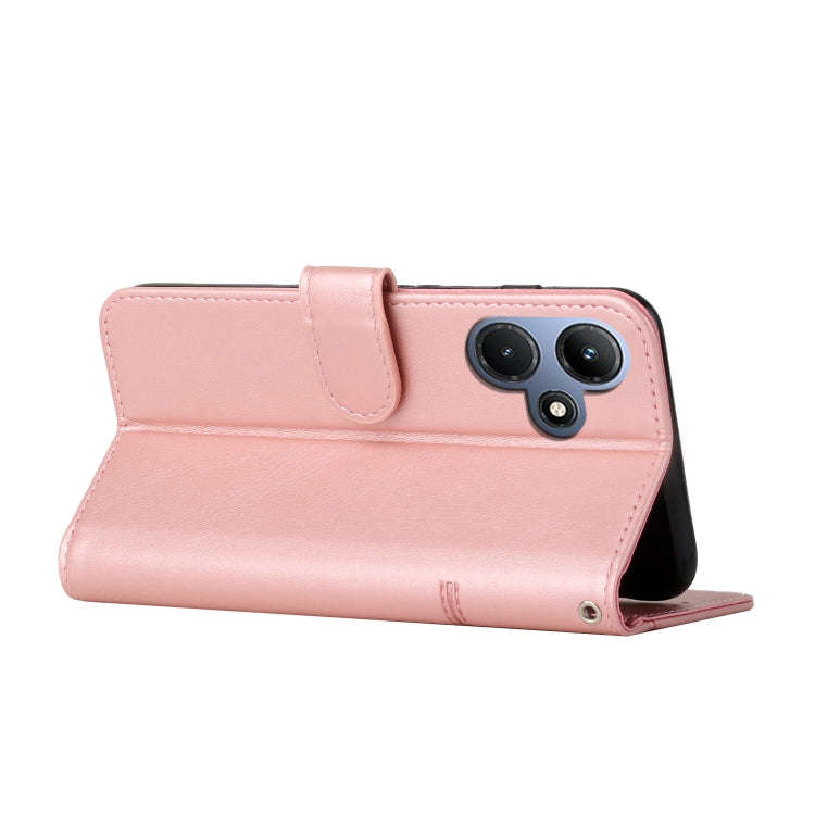 For Infinix Hot 30i Stitching Calf Texture Buckle Leather Phone Case(Rose Gold)