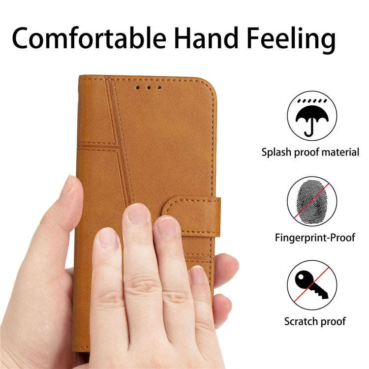 For Infinix Hot 30i Stitching Calf Texture Buckle Leather Phone Case(Yellow)