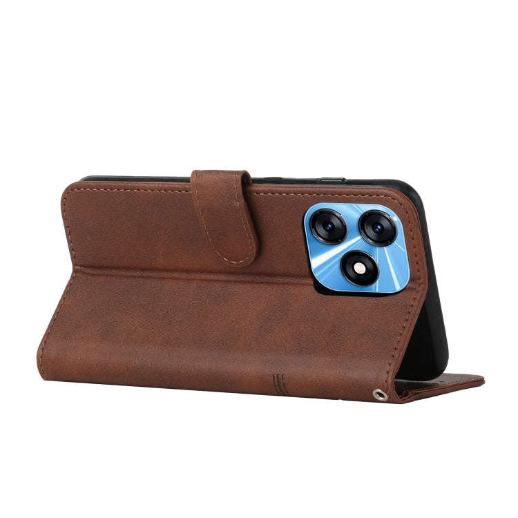 For Tecno Spark 10C Stitching Calf Texture Buckle Leather Phone Case(Brown)