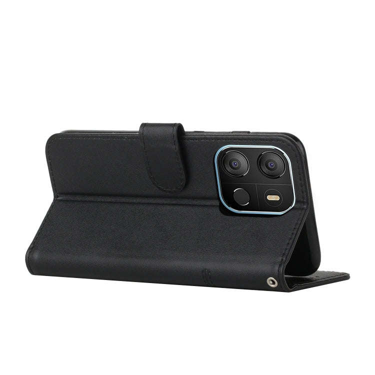 For Tecno Pop 7 Stitching Calf Texture Buckle Leather Phone Case(Black)
