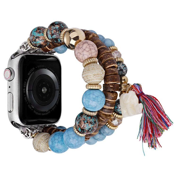 Beads Elephant Pendant Watch Band For Apple Watch Ultra 2 49mm(Blue)