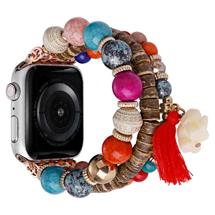 Beads Elephant Pendant Watch Band For Apple Watch 9 41mm(Colorful)