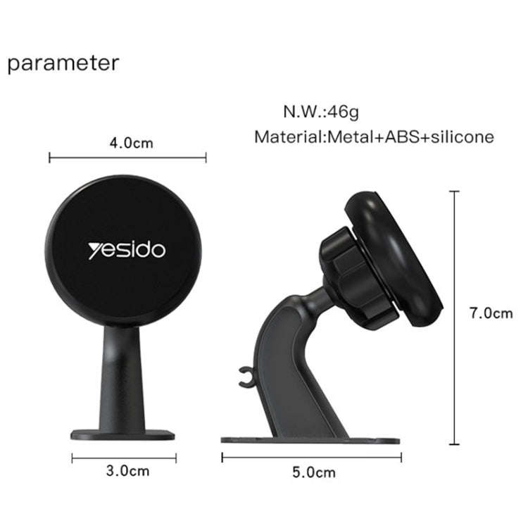 Yesido C91 Car Center Console Paste Magsafe Magnetic Phone Tablet Holder(Black)