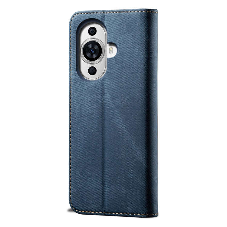 For Huawei Nova 11 Pro Denim Texture Casual Style Horizontal Flip Leather Case(Blue)