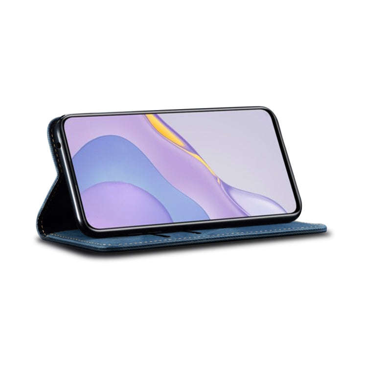 For Huawei Nova 11 Pro Denim Texture Casual Style Horizontal Flip Leather Case(Blue)