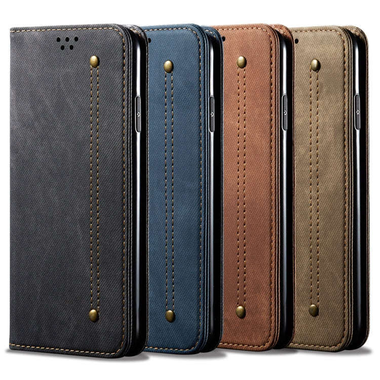 For Huawei Nova 11 Denim Texture Casual Style Horizontal Flip Leather Case(Brown)