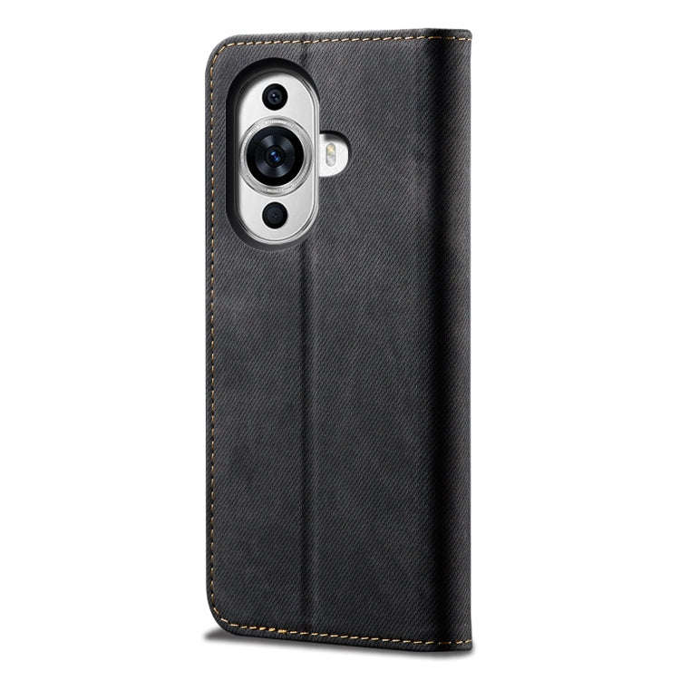 For Huawei Nova 11 Denim Texture Casual Style Horizontal Flip Leather Case(Black)