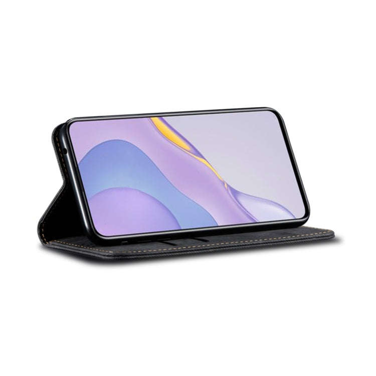 For Huawei Nova 11 Denim Texture Casual Style Horizontal Flip Leather Case(Black)