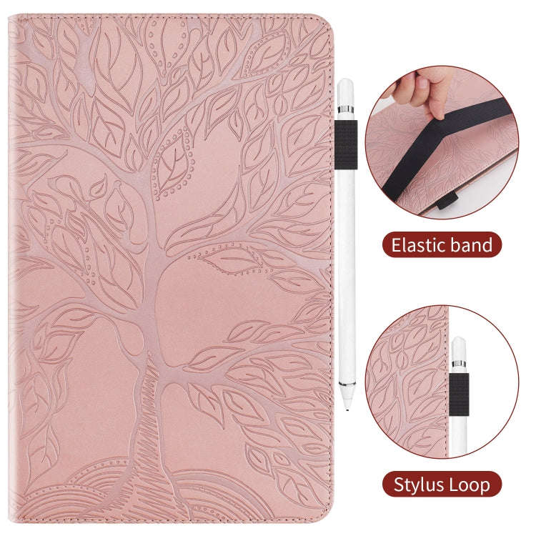 For Amazon Kindle 6 2022 Life Tree Series Horizontal Flip Leather Tablet Case(Rose Gold)