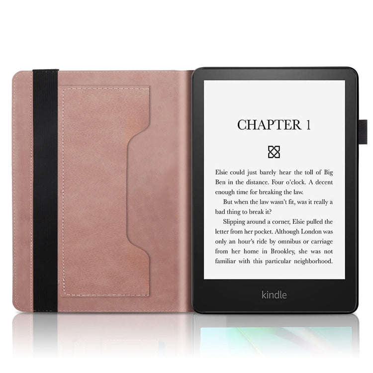 For Amazon Kindle 6 2022 Life Tree Series Horizontal Flip Leather Tablet Case(Rose Gold)