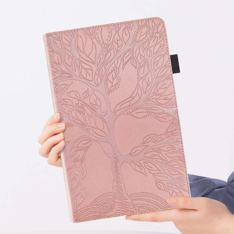 For Amazon Kindle 6 2022 Life Tree Series Horizontal Flip Leather Tablet Case(Rose Gold)