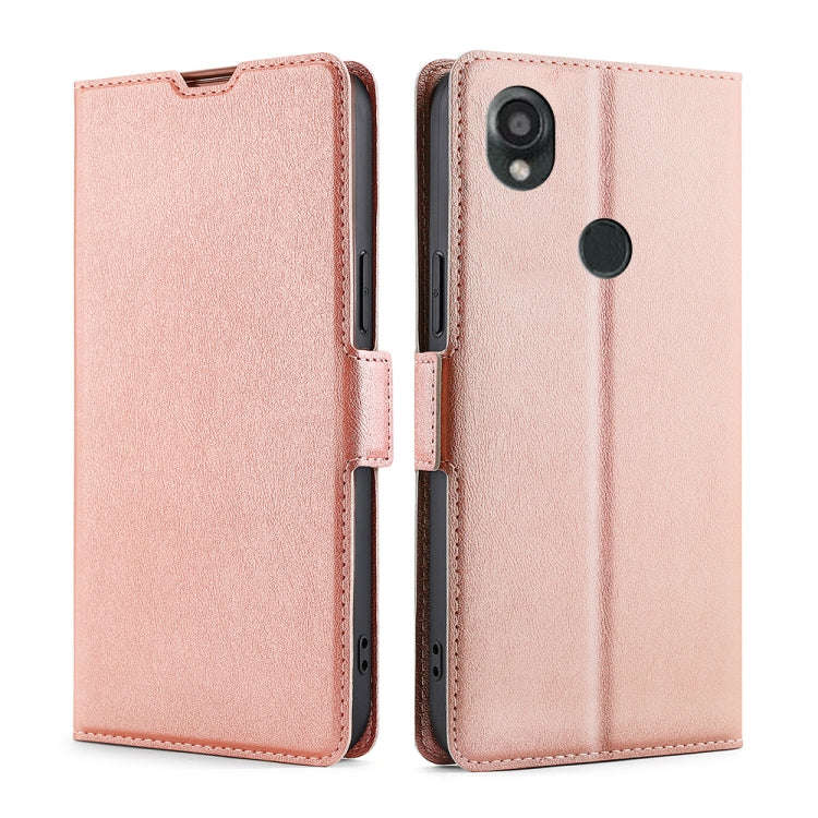 For Kyocera Digno SX3-KYG02 Ultra-thin Voltage Side Buckle Horizontal Flip Leather Phone Case(Ros...