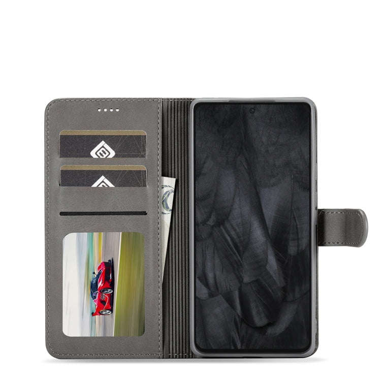 For Google Pixel 8 Pro LC.IMEEKE Calf Texture Horizontal Flip Leather Case(Grey)