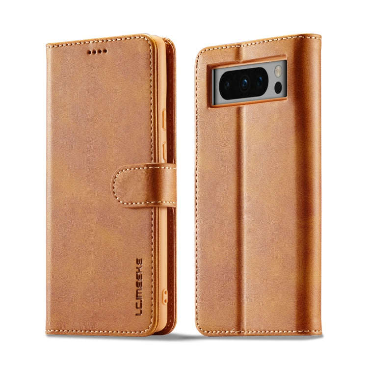 For Google Pixel 8 Pro LC.IMEEKE Calf Texture Horizontal Flip Leather Case(Yellow)