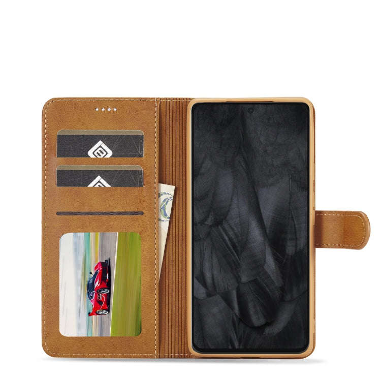 For Google Pixel 8 Pro LC.IMEEKE Calf Texture Horizontal Flip Leather Case(Yellow)