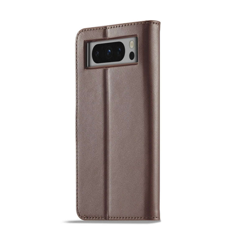 For Google Pixel 8 Pro LC.IMEEKE Calf Texture Horizontal Flip Leather Case(Brown)