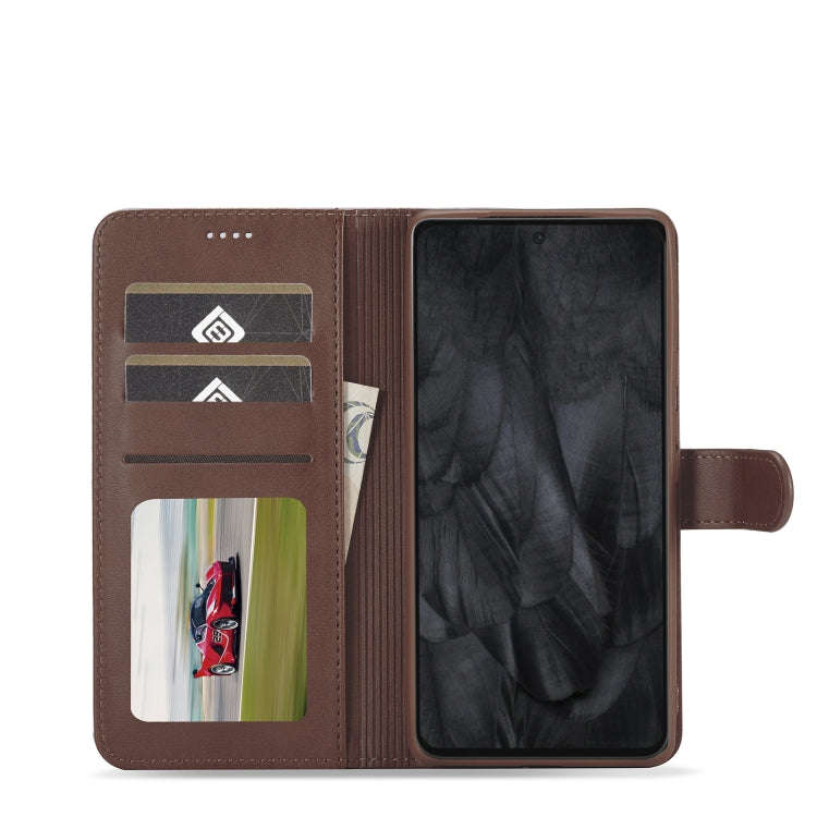 For Google Pixel 8 Pro LC.IMEEKE Calf Texture Horizontal Flip Leather Case(Brown)