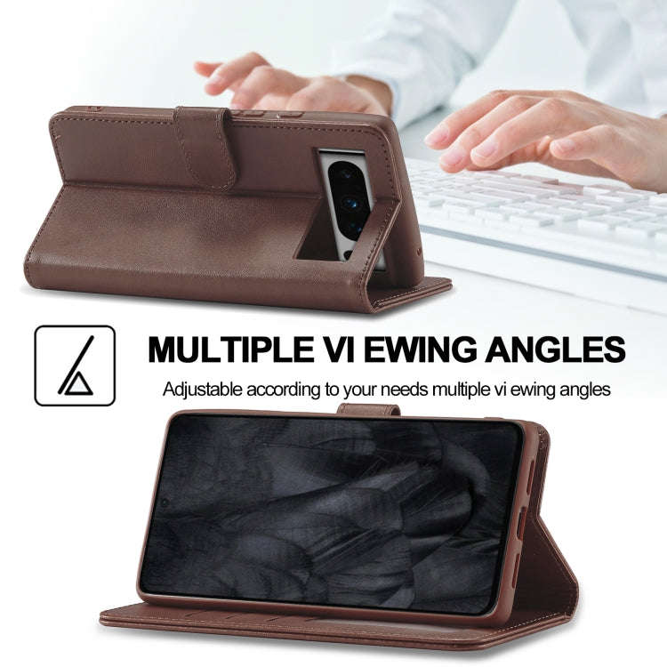 For Google Pixel 8 Pro LC.IMEEKE Calf Texture Horizontal Flip Leather Case(Brown)