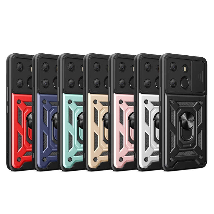For Tecno Pop 7 Pro / Spark Go 2023 Sliding Camera Cover Design TPU+PC Protective Case(Dark Green)