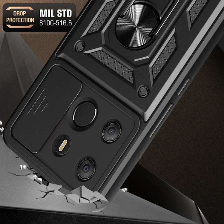 For Tecno Pop 7 Pro / Spark Go 2023 Sliding Camera Cover Design TPU+PC Protective Case(Dark Green)