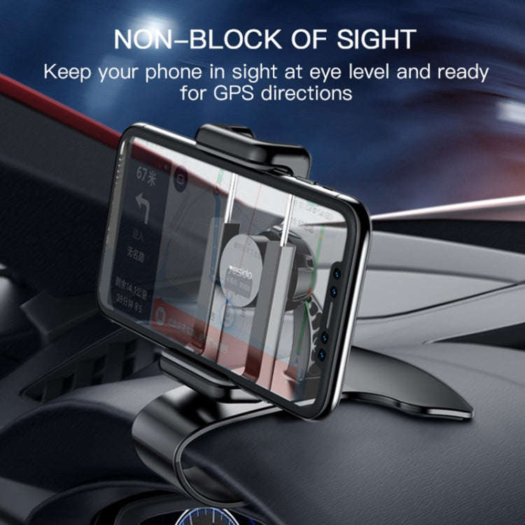 Yesido C103 Car Dashboard Snap-On Mobile Phone Navigation Holder(Black)